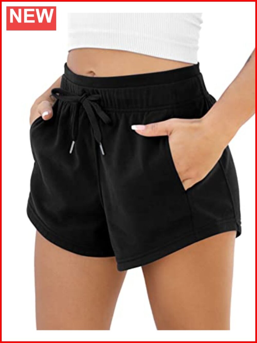 Cotton French Terry Sweat Shorts with Pockets Drawstring Summer Workout Lounge